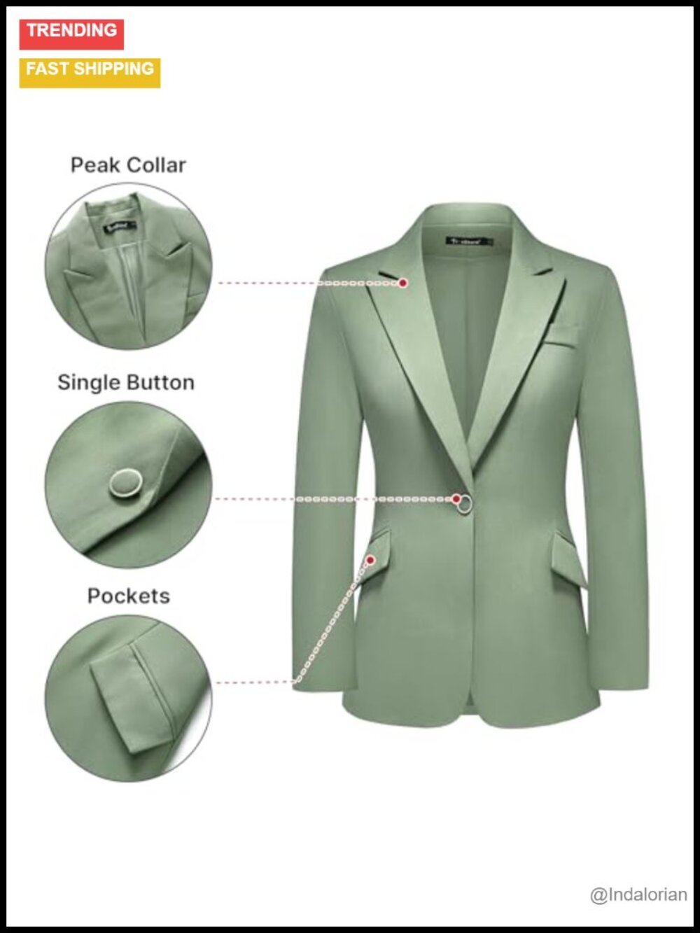 Women's 2 Piece Pinstripe Pantsuit - Business Suit Set, Slim Fit, Long Sleeve - Picture 2 of 6